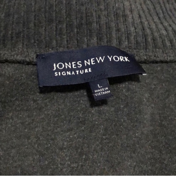 Dark Grey Jones New York Signature Sweater/Jacket, Size L - Picture 5 of 5